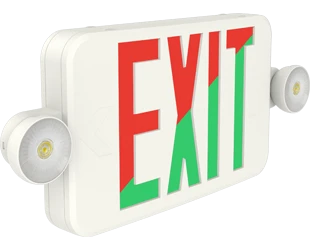 ULTRA ECONOMY EXIT/EM UNIVERSAL FACE 2-HEADS RED/GREEN LETTERS REMOTE CAPACITY