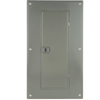 Load center, Homeline, 1 phase, 24 spaces, 48 circuits, 125A convertible main lugs, PoN, NEMA1, gnd bar, combo cover