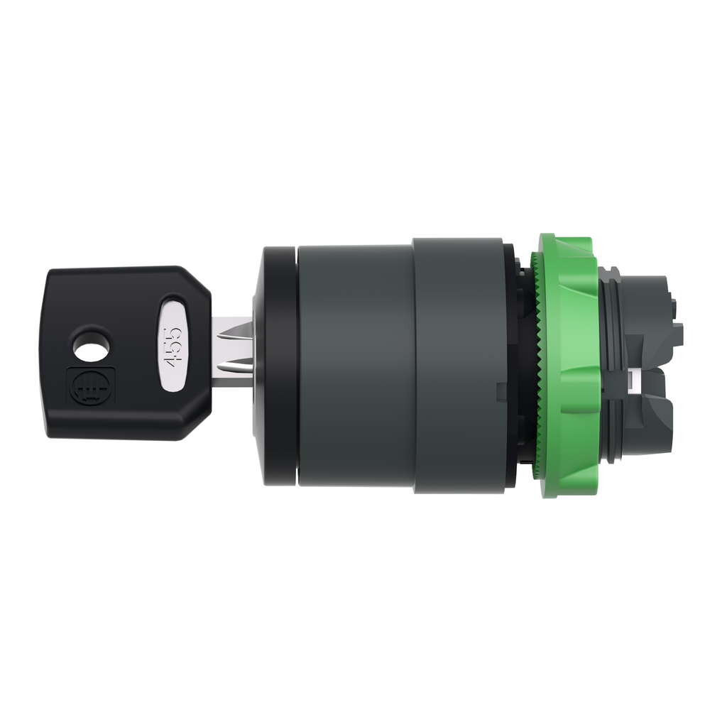 key switch selector head, Harmony XB5, plastic, black, 22mm, key 421E ...
