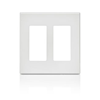 2-Gang Decora Plus Screwless Wallplate Polycarbonate, White