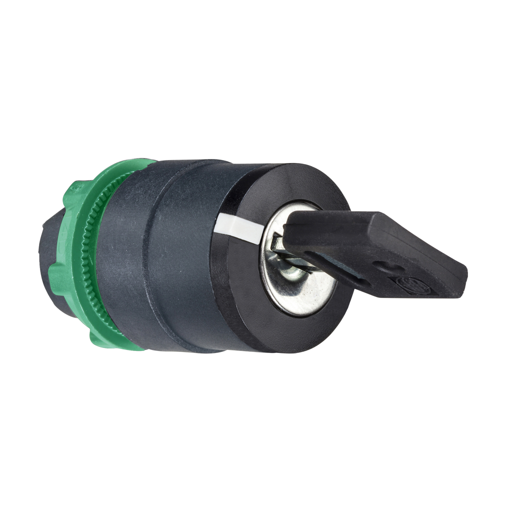 key switch selector head, Harmony XB5, plastic, black, 22mm, key 421E ...
