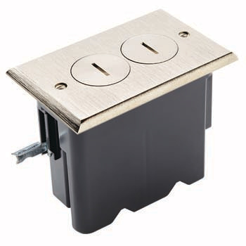Rectangular Outlet Floor Box Kit - Nickel – Solis Electric Supply