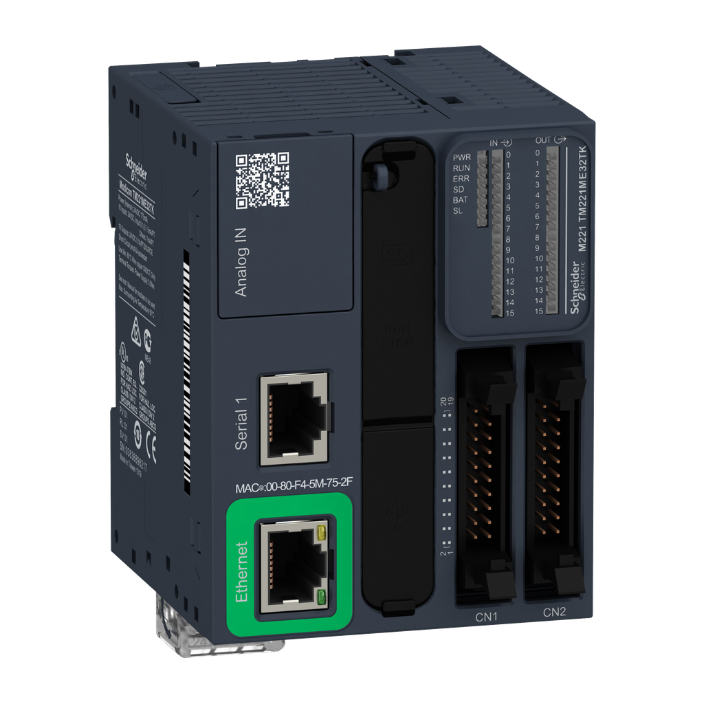 logic controller, Modicon M221, 32 IO, transistor, PNP, Ethernet ...