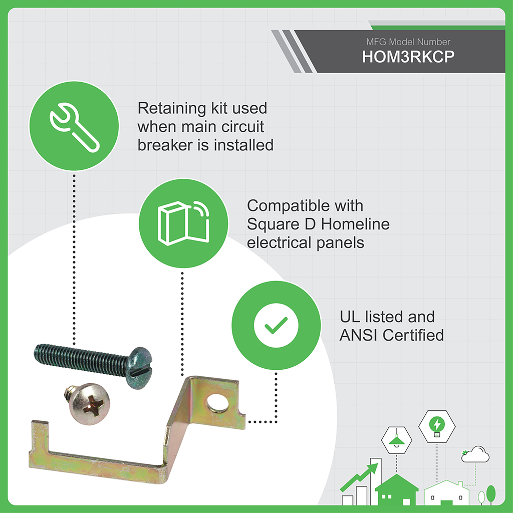 Load center accessory, Homeline, circuit breaker retaining kit