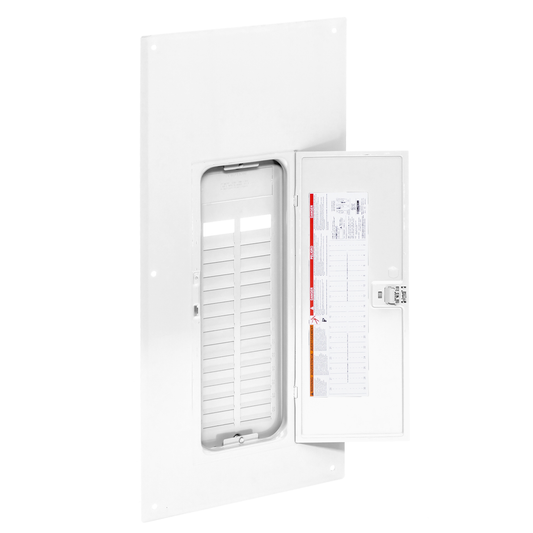 Replacement cover, Homeline, for 30 space load center, combination flush and surface, white