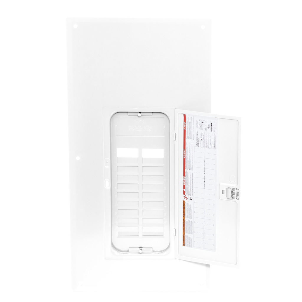 Replacement cover, Homeline, for 20 space load center, combination flush and surface, white