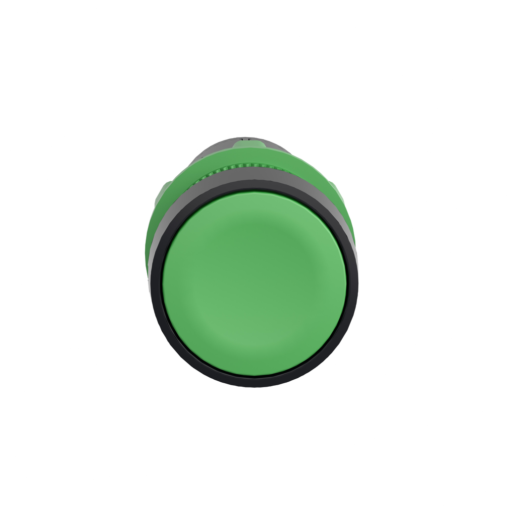 Monolithic push button, Harmony XB7, plastic, green, 22mm, spring retu ...