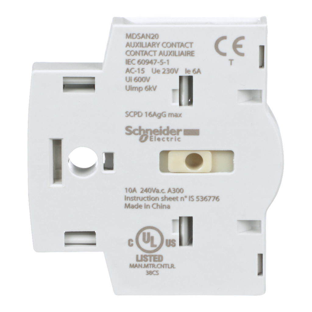 MD motor disconnect switch, auxiliary contact module, 2 NO