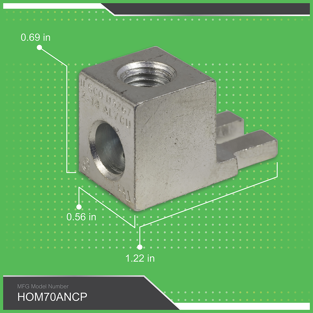 Load center accessory, Homeline, lug kit, neutral, 70A