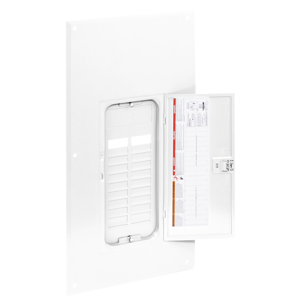 Replacement cover, Homeline, for 20 space load center, combination flush and surface, white