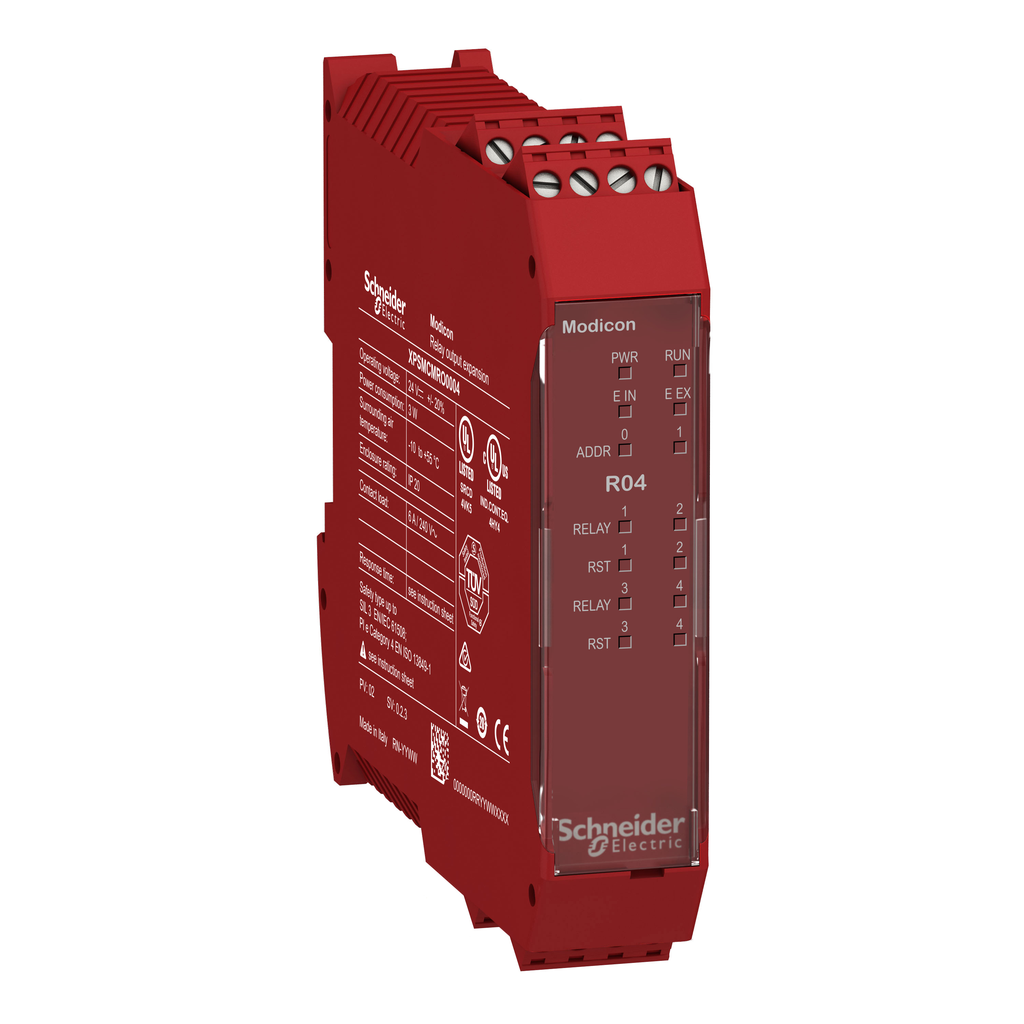 4 safety relay output expansion with backplane connection with screw t ...