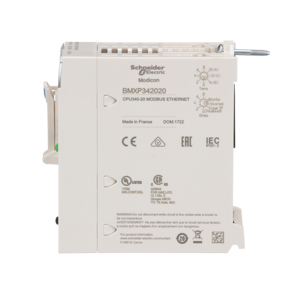 processor, Modicon M340, max 1024 discrete, 256 analog IO, Modbus, Eth ...