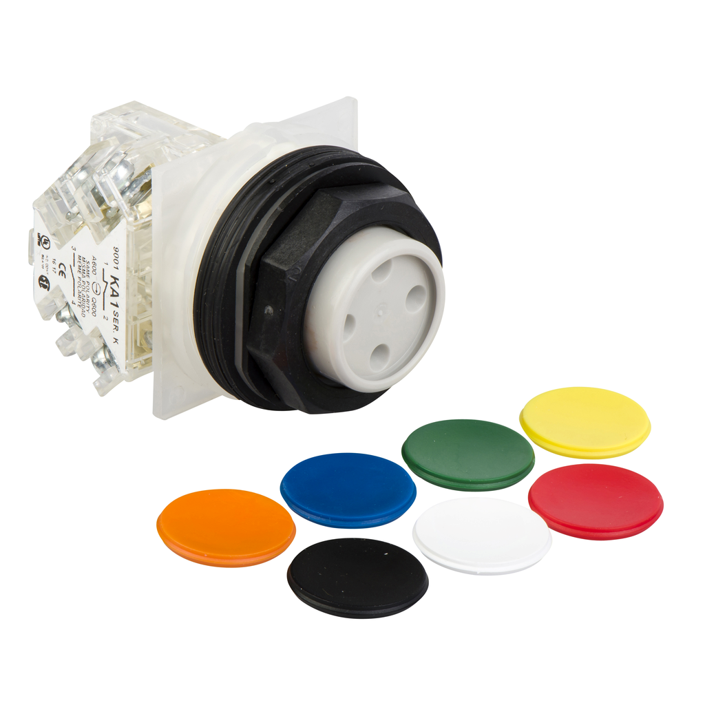 Push-button, Harmony 9001SK, plastic, projecting, 7 colours choice, 30 ...