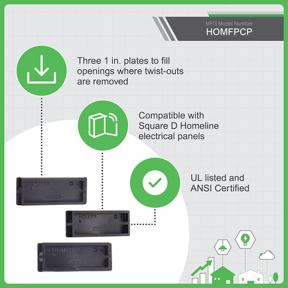 Load center accessory, Homeline, filler plate, set of 5