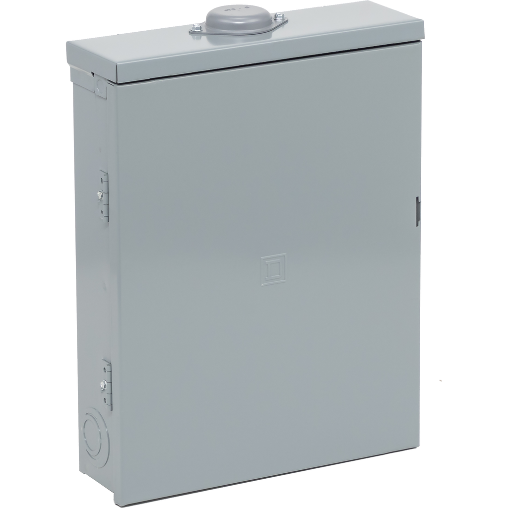 Load center, Homeline, 1 phase, 8 spaces, 16 circuits, 125A convertible main breaker, PoN, NEMA3R