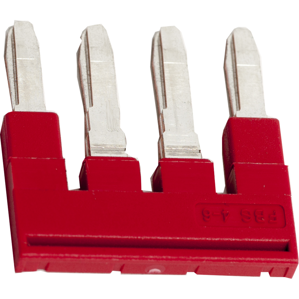 Plug-in bridge, Linergy TR, 4 pole, for 4mmÂ² terminal blocks, red, 4 ...