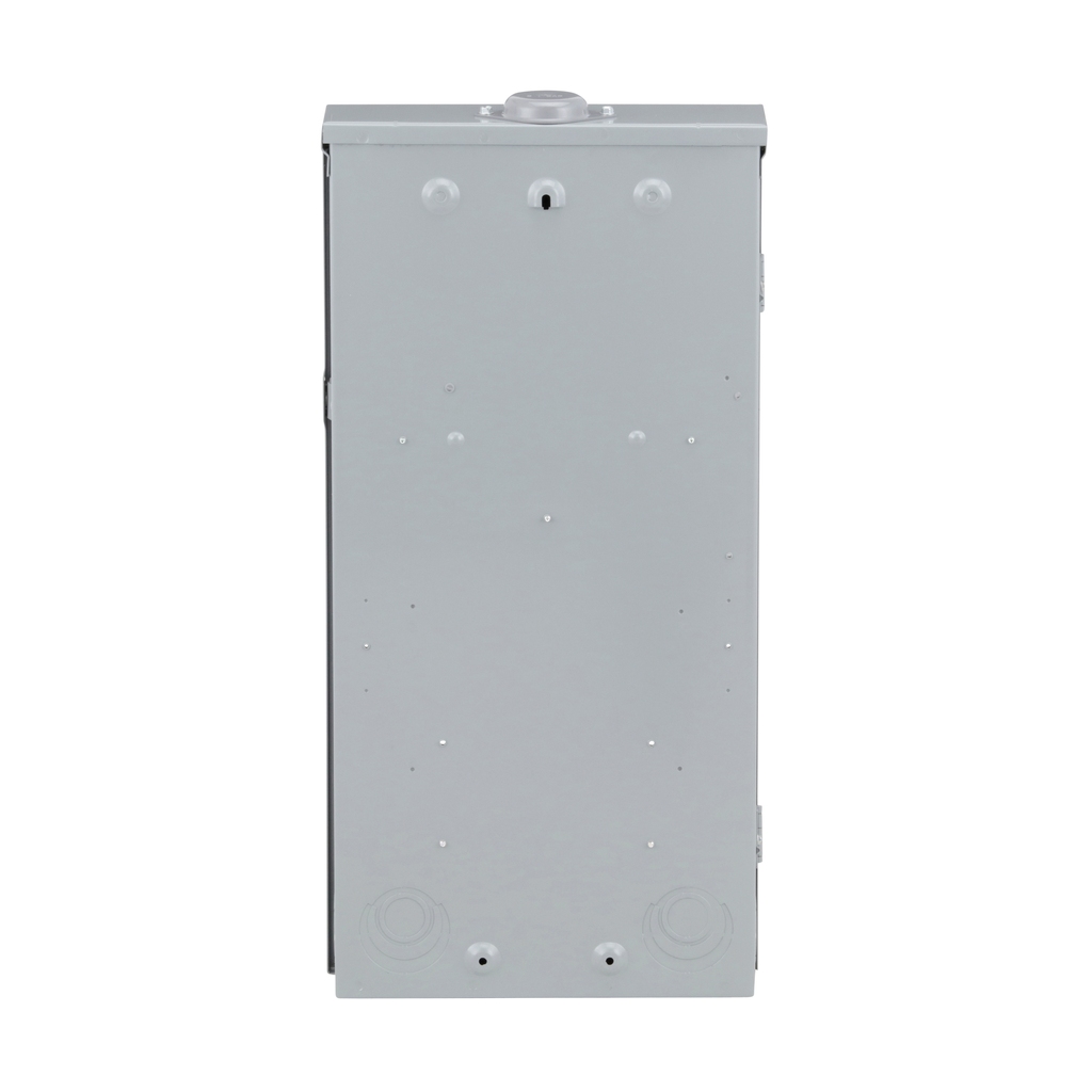 Load center, Homeline, 1 phase, 8 spaces, 16 circuits, 200A convertible main breaker, PoN, NEMA3R, feedthru