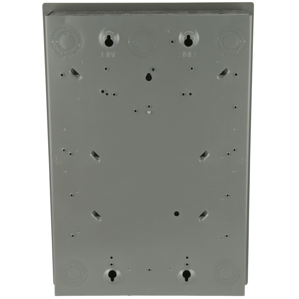 Load center, Homeline, 1 phase, 20 spaces, 40 circuits, 100A convertible main breaker, PoN, NEMA1, combo cover