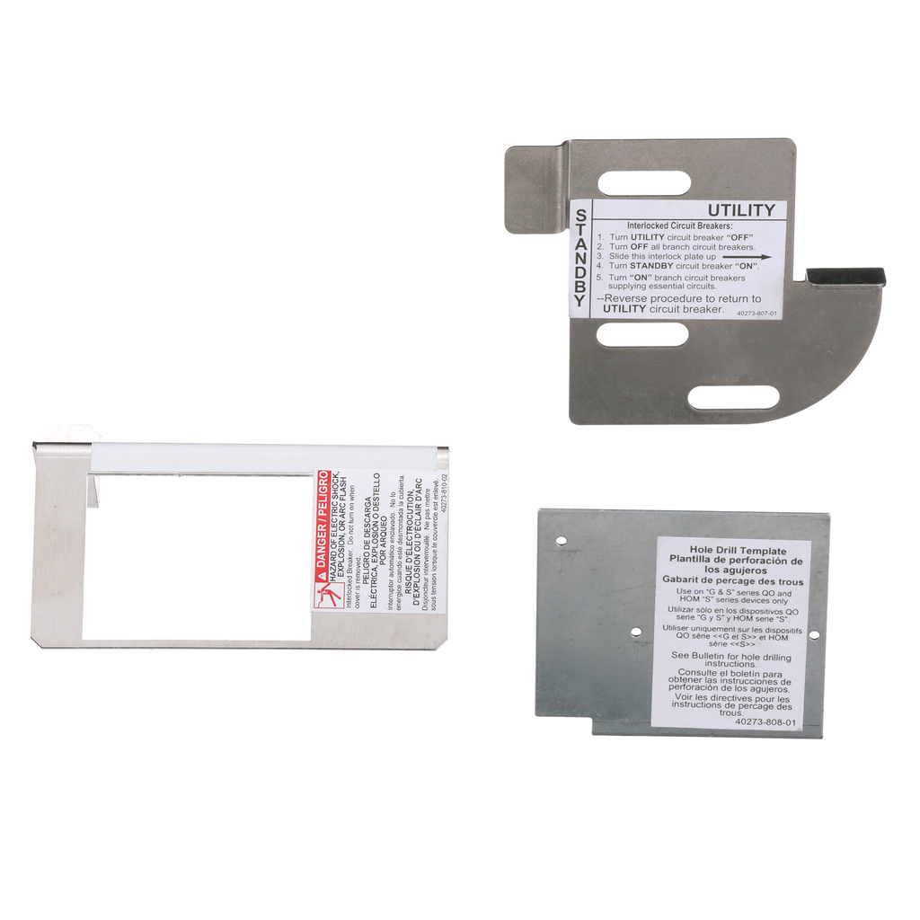 Load center accessory, Homeline, interlock kit, generator circuit breaker, high amp, indoor, clam packaging